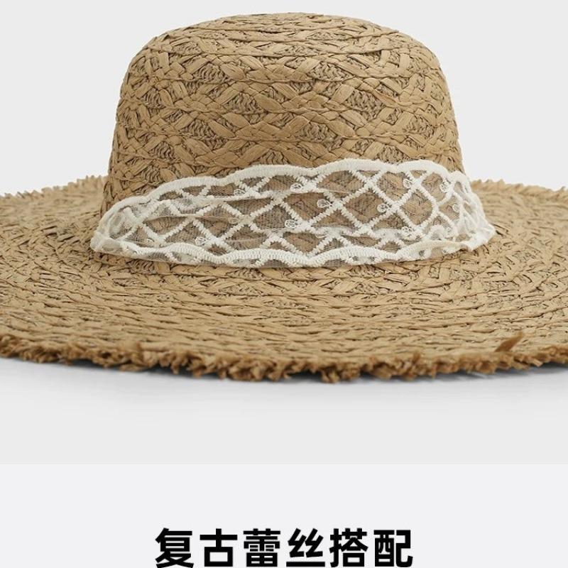 Straw Hat Children's Summer Sunshade Sun Protection Hat Big Brim Straw Hat Versatile Sweet Beach Hat