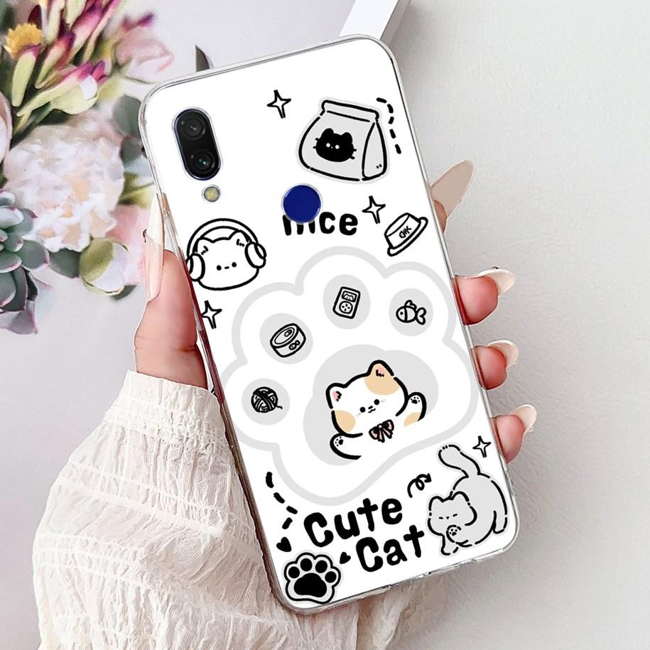 For Cover Xiaomi Redmi 7 7A Case Luxury Painted Soft Clear Silicone TPU Shockproof Cover For Xiaomi Redmi Note 7 Pro Note7 Coque