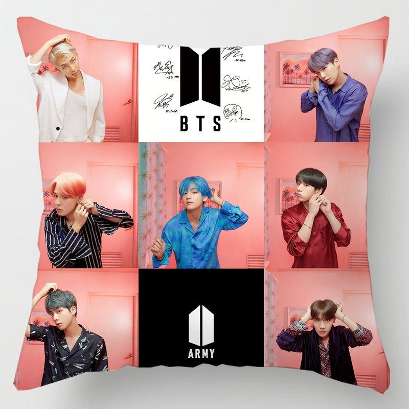 Bts Bangtan Boys Cushion Cover Decorative Soft Pillow Case Sofa Car Cover Throw