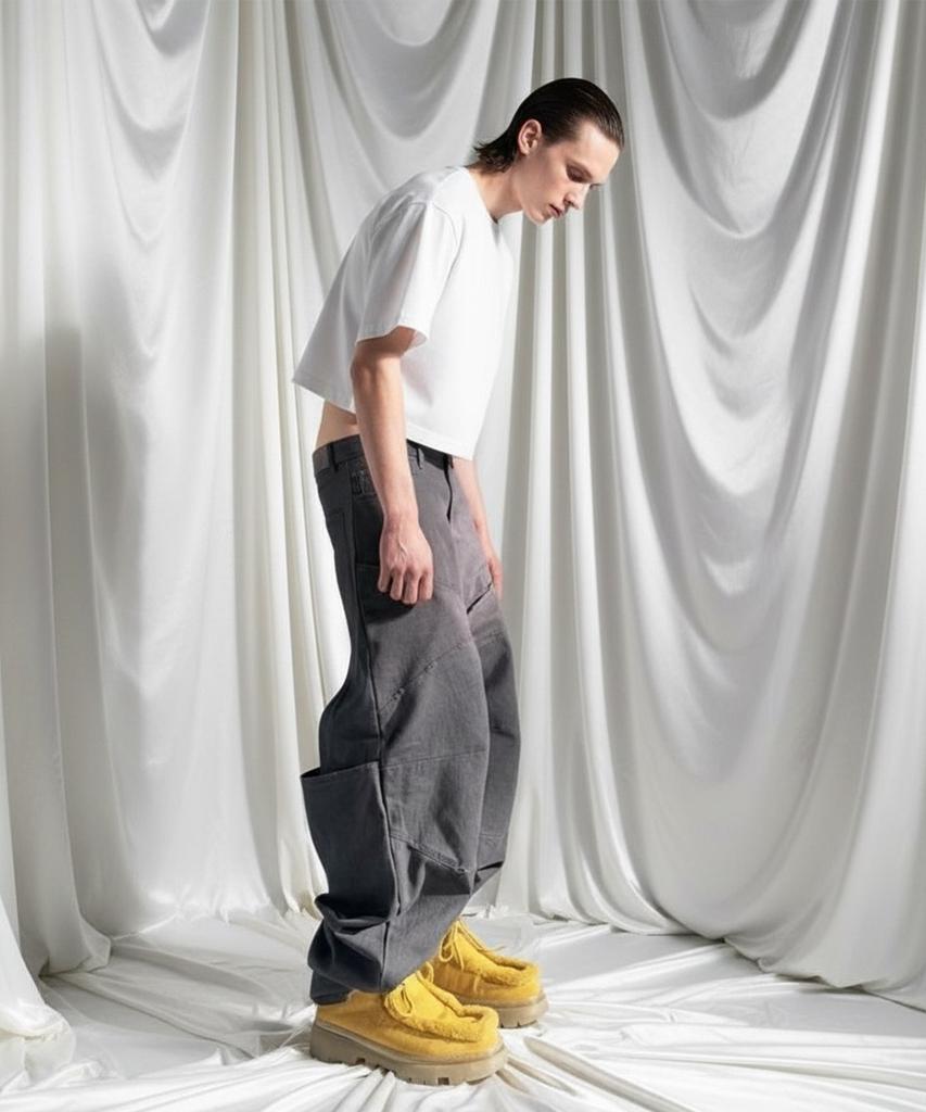 ANDEND Vintage Bag Boots Pocket Pants_Black