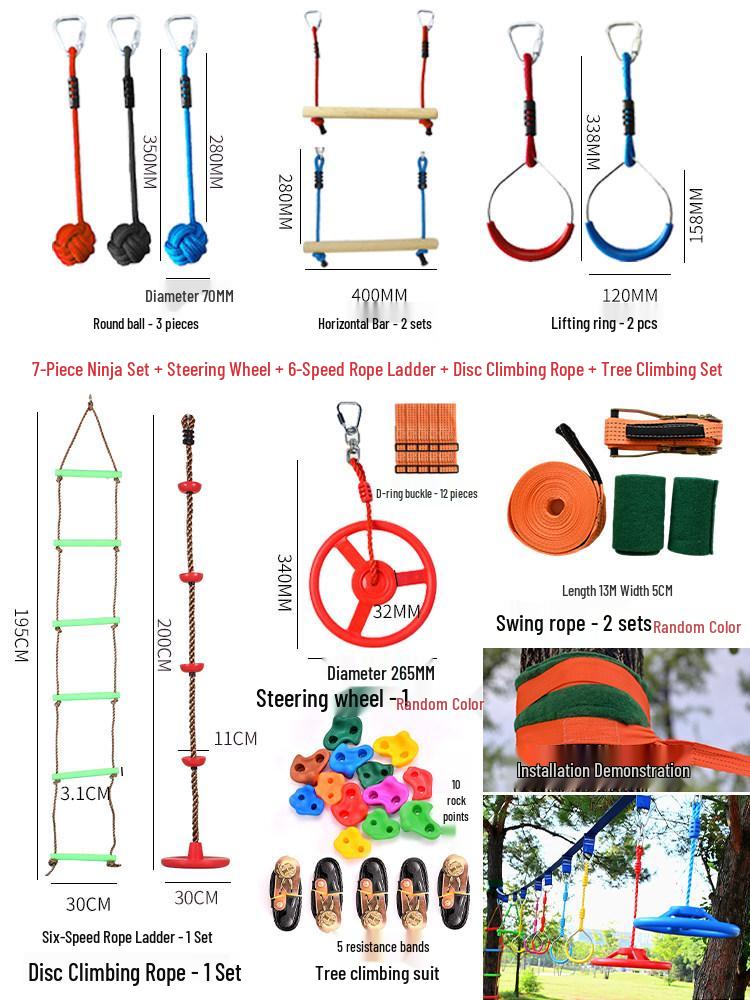 Outdoor Climbing Toys & Swings for Sensory Training and Balance