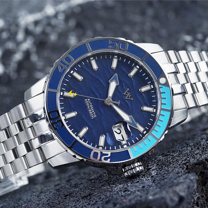 WM Watch Automatic Mechanical Watches NH35 Anti-reflective 200 Water Resistant Sapphire Crystal Welly Merck Watch WM206M