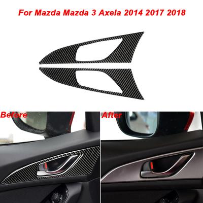 2 pçs Maçaneta da Porta do Carro Adesivos de Fibra de Carbono Coberturas de Acabamento Para Mazda Mazda 3 Axela 2014 2017 2018 Acessório de Estilo para Carro