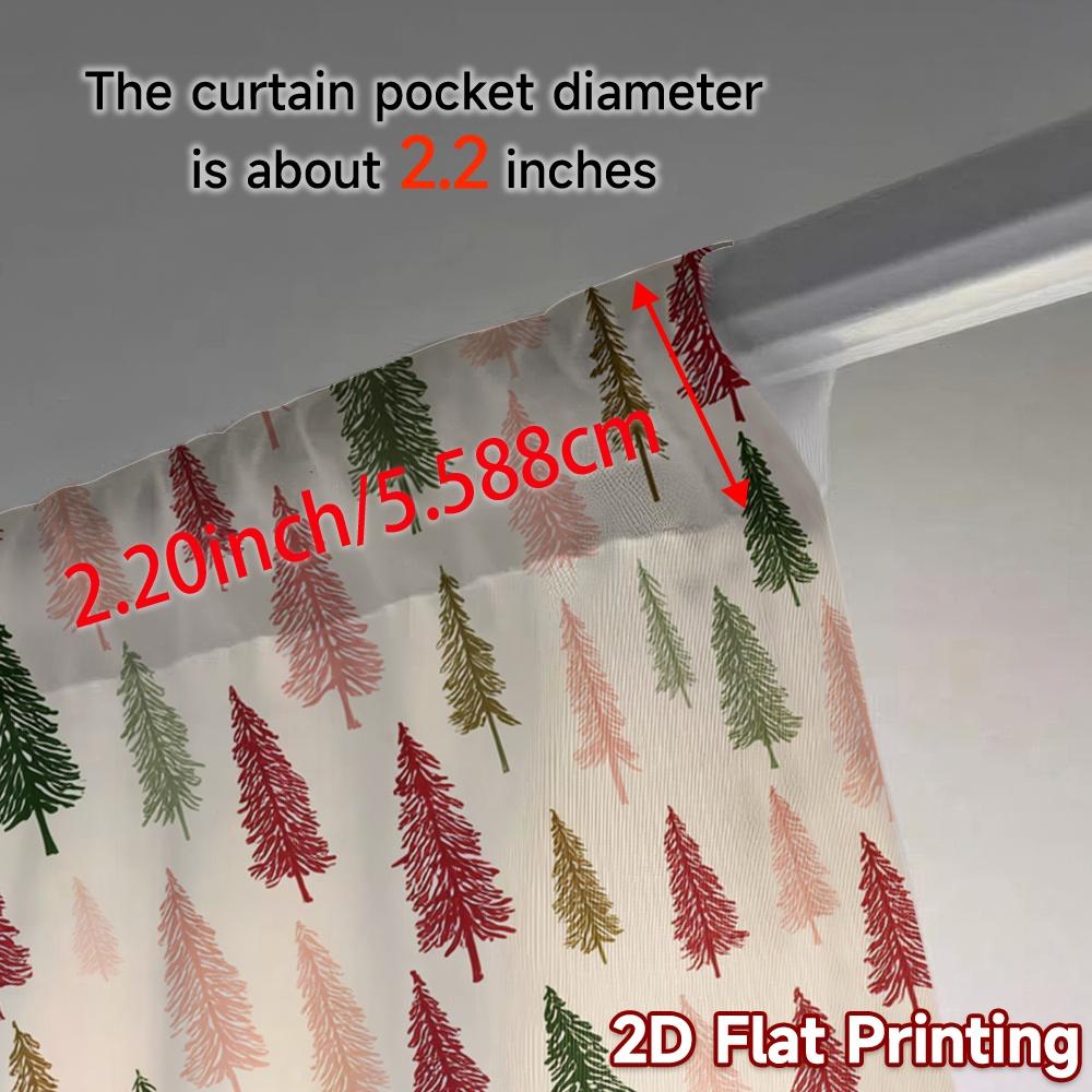 Set Of 2 Flat Printing Jit Curtains Without Rod Festive Forest Chic Drapes Yarn Suitable Curtain Made Polyester