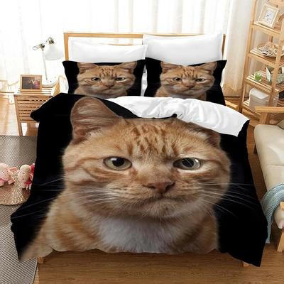 Juego de funda de edredón con diseño de gato, regalo para amantes de los gatos, ropa de cama para mujeres, bonito diseño de gatito, decoración de dormitorio, funda de edredón tamaño doble, queen y king