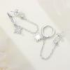 Orstarry S925 Silver Octagonal Tassel Earrings Women Hoop Jewelry Birthday Party Gifts