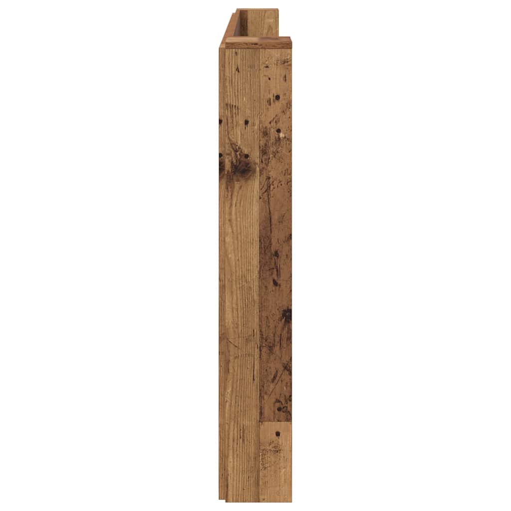 Storage Headboard with LED Reclaimed Wood Effect Wood Based Material