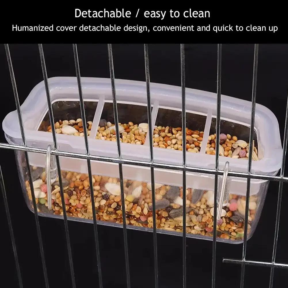 Bird Feeder Cups Parrot Bird Cage Feeder Bowl Plastic Hanging Food Container Bowl for Birds Indoor Outdoor Bird Accessories