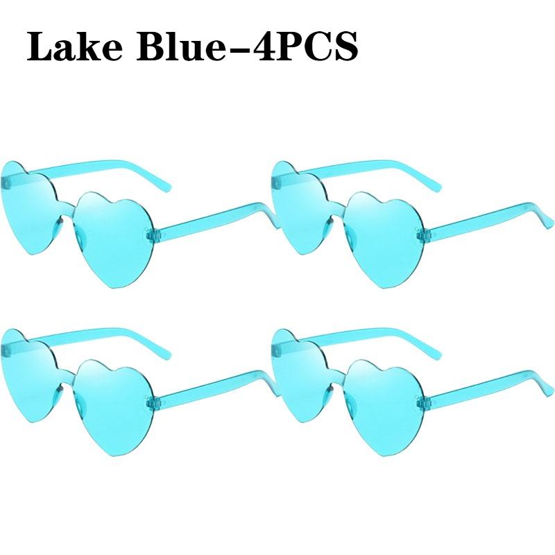 Heart-Shaped Rimless GlassesTransparent Candy ColorPlastic Frame FashionEyewear for Men WomenParty Gift UV Protection Sunglasses
