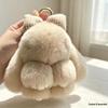 Bowknot Playing Dead Rabbit Keychain: Cute Plush Mini Bunny Bag Charm
