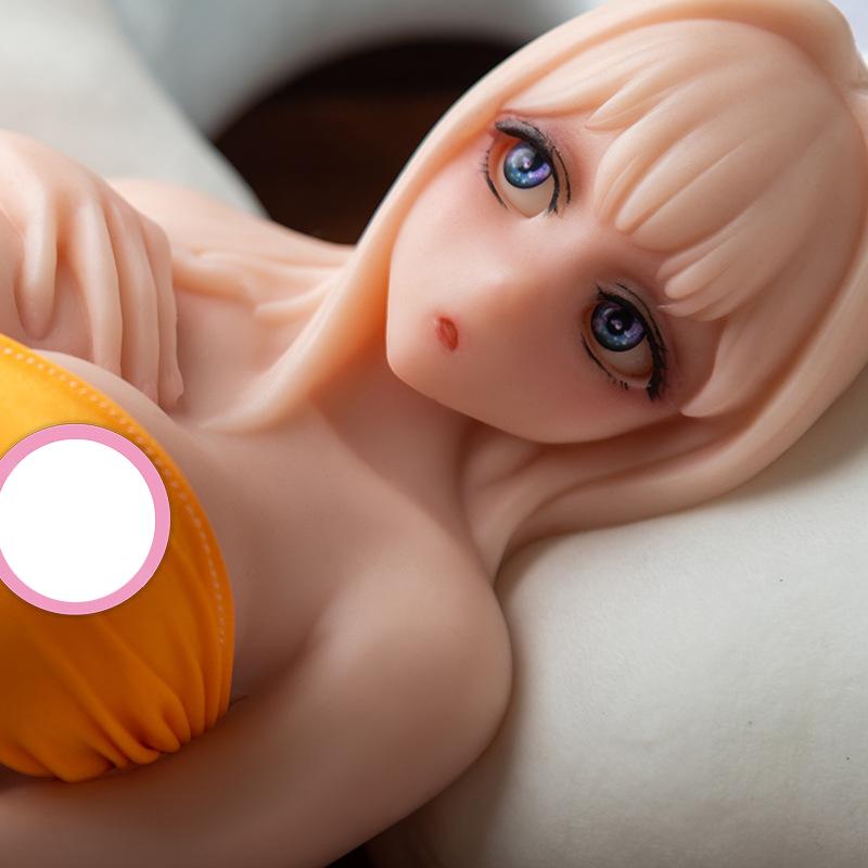 32cm Men's Mini Sex Doll Half Body Anime Blonde Japanese Big Breast Masturbation Cup Adult Sex Toy