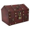 Wooden Vintage Storage Box Antique Decoration Retro Elegant Treasure Chest Storage Box with