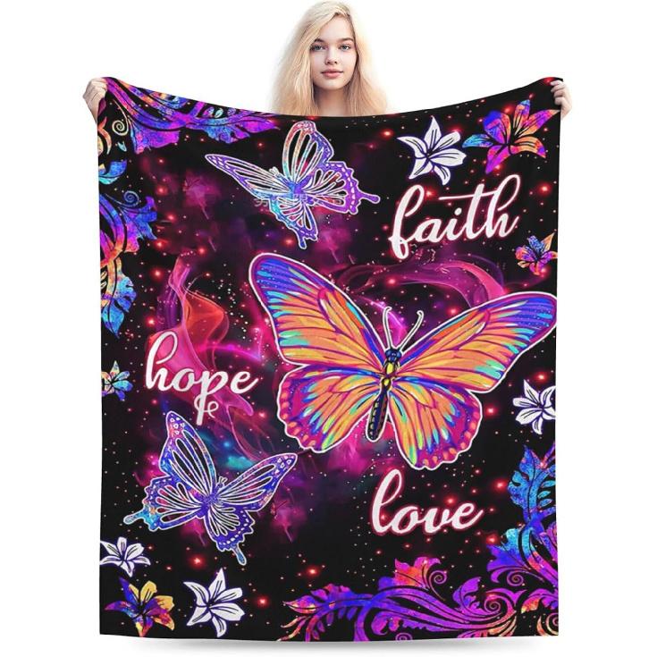 Butterfly Blanket Soft Plush Fleece Throw Blankets Cozy Fuzzy Butterfly Stuff Bedding Gifts for Women Girls Boys Kids Adults 40"X50"