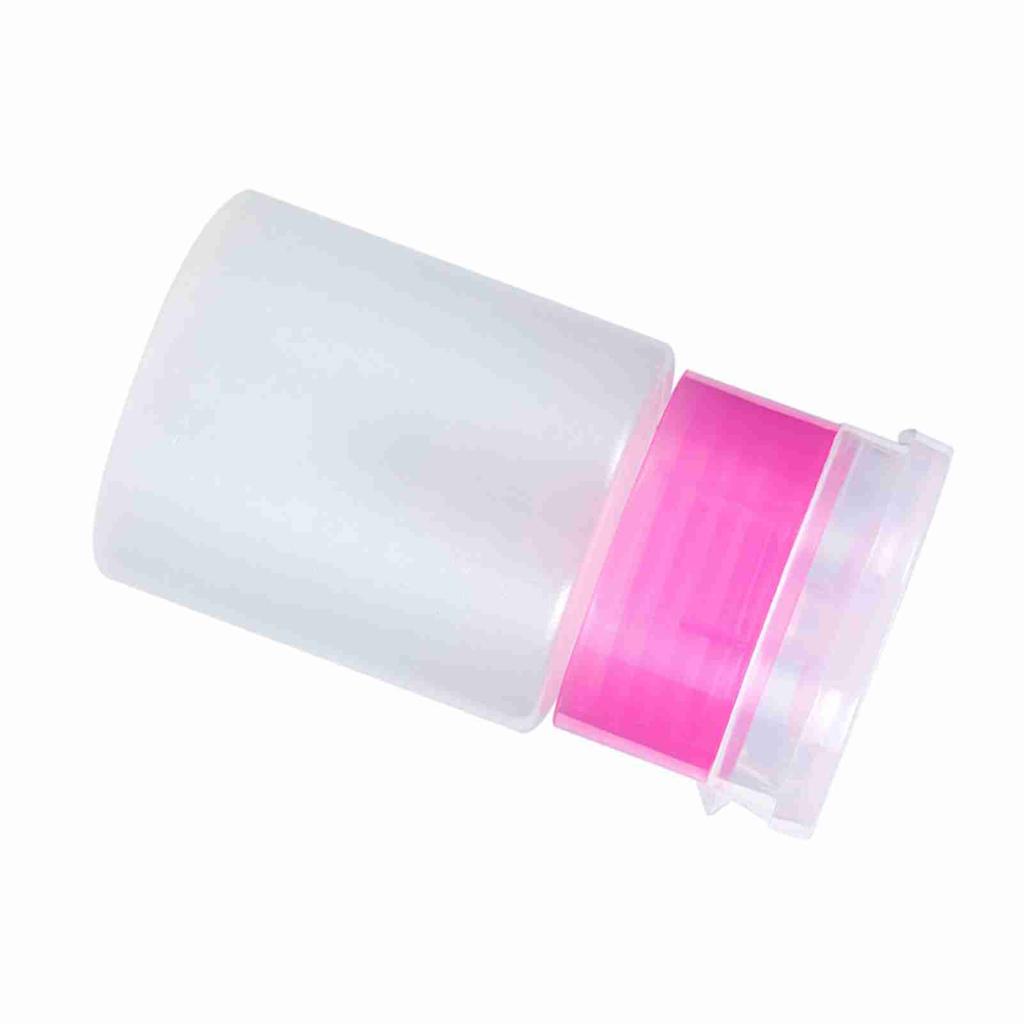 60ML Pump Dispenser Nail Art Polish Remover Alcohol Liquid Cleaner Handy Press Container (Pink)