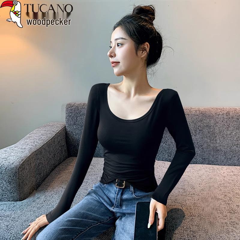Women s Modal Double U-Neck Long Sleeve Base Layer T-Shirt M