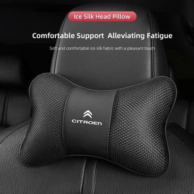 Car Seat Headrest Ice Silk Neck Pillow For C4 C3 C2 DS3 Berlingo Xsara Picasso Car Interior Removable Washable Headrest