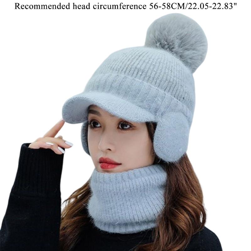 Hat Balaclava Set Beanie Scarf Set Winter Warm Knit Hat Scarf Set Skullies Beanie Men Ear Head-Neck Cover Ski Beanie Hat