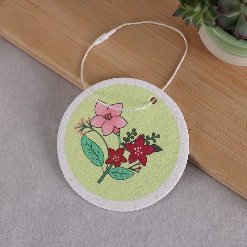 Circular Compressed Wood Pulp Cotton Dishwashing Cloth, Flower Sponge, Dishwashing Brush, Oil-proof Double-sided Cleaning