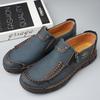 Men's Leather Boots Zipper Low Top Casual Shoes Outdoor Driving Handmade Shoes 39-48