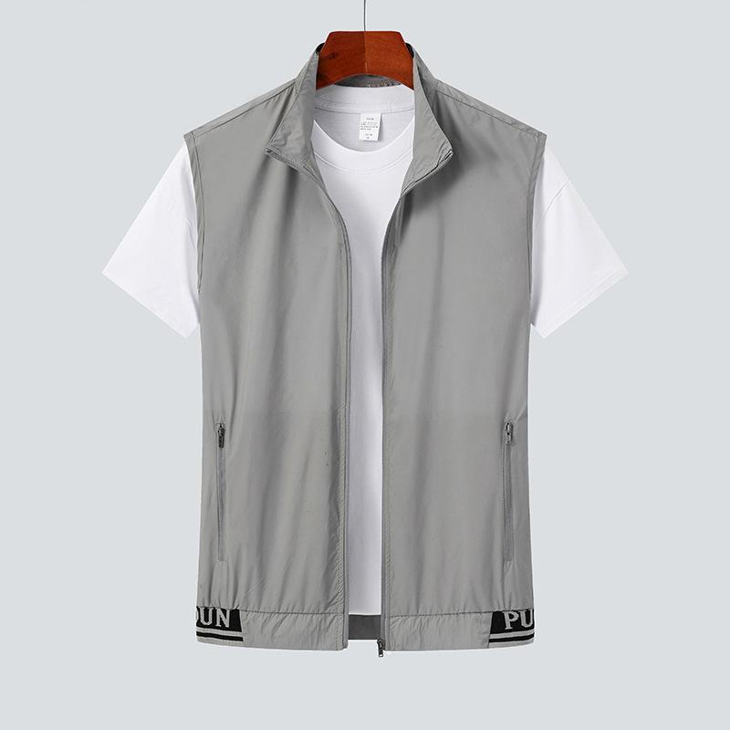 Мужская летняя спортивная майка из ледяного шелка - Легкая, без рукавов, с защитой от УФ, быстросохнущая, большого размера M