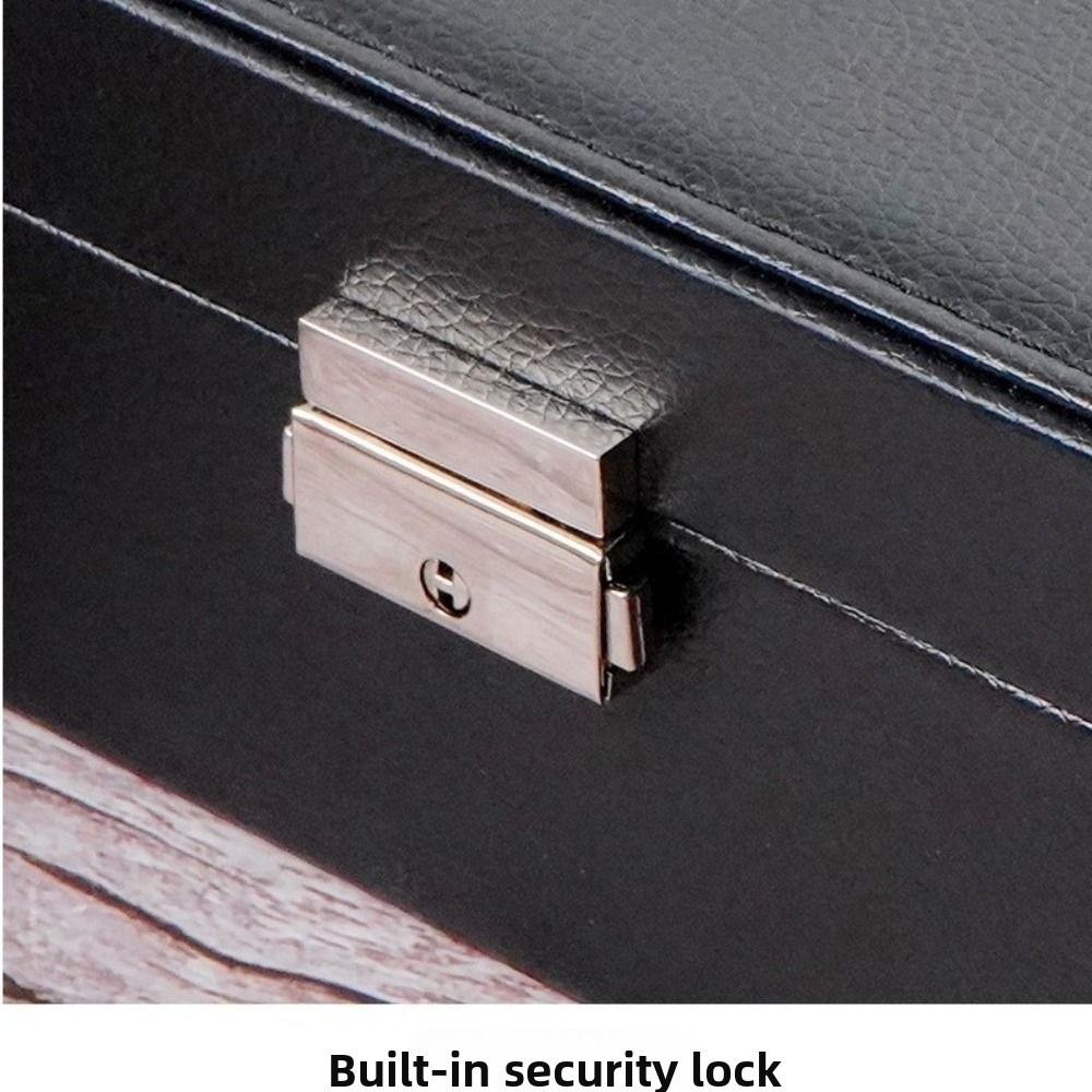 2 Layer Leather Jewelry Organizer with Lock Jewelry Display Case  for Necklace Rings Earrings
