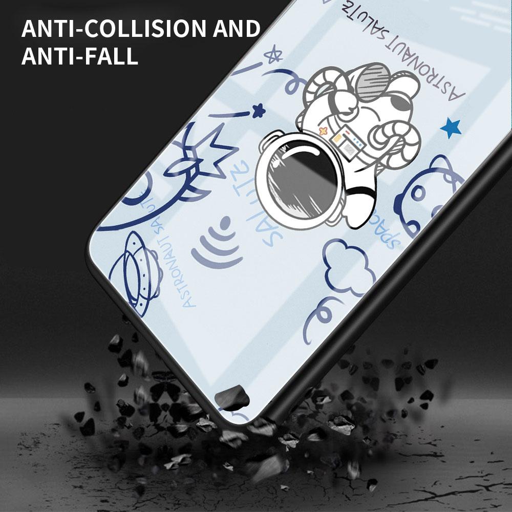 Mode Astronaut süße Glashülle für Samsung Galaxy A52 A71 A50 A51 A70 A21s A31 A72 A10 A12 A30 A22 5G Telefonabdeckung