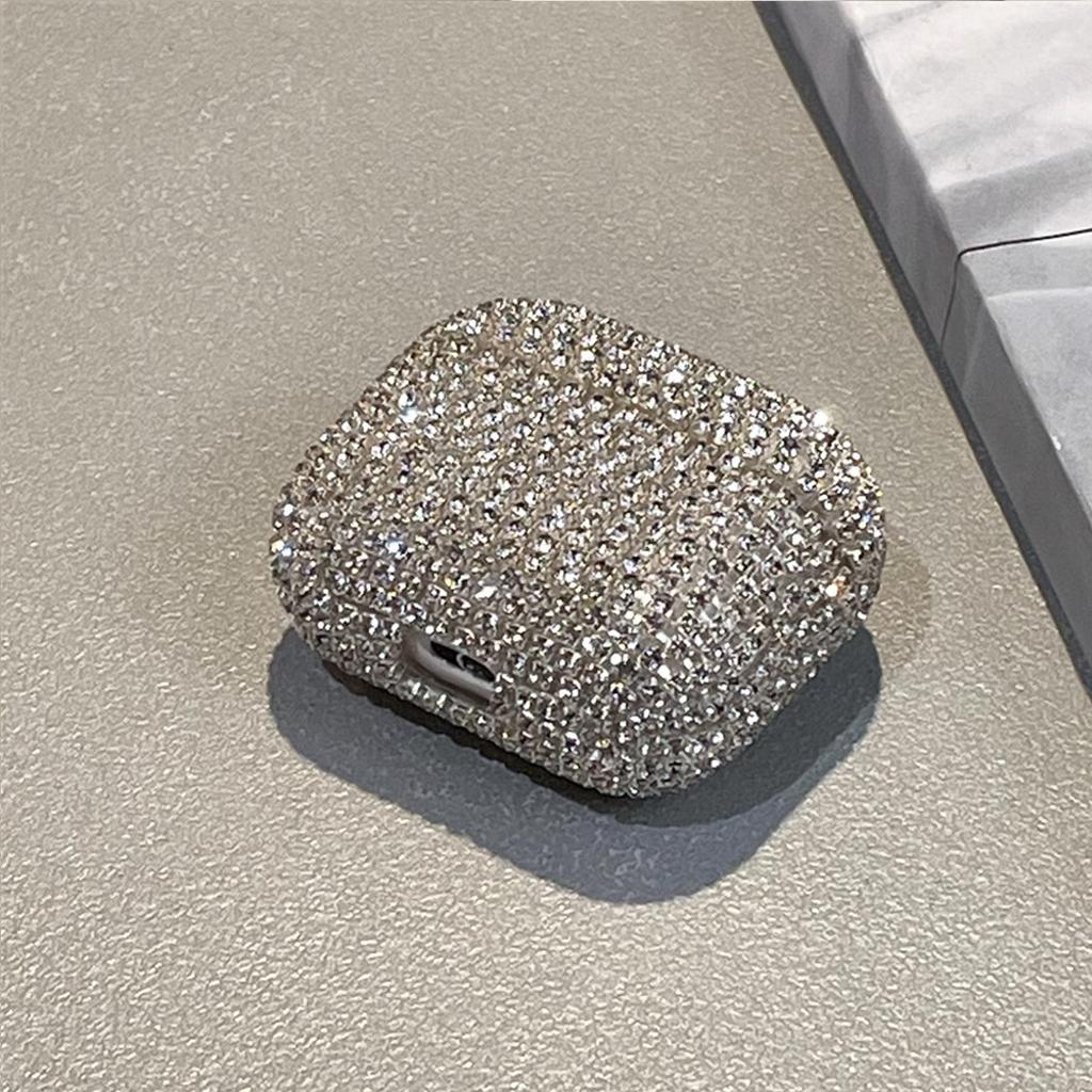 Diamante d'Argento di Lusso per Cover Auricolare Bluetooth Apple AirPods 1ª Generazione AirPods Pro 1