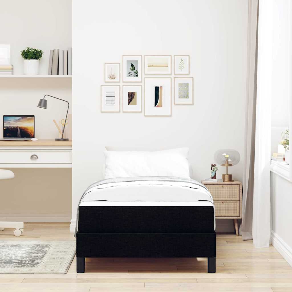 Box Spring Bed with Mattress Black 80 x 200 cm Fabric