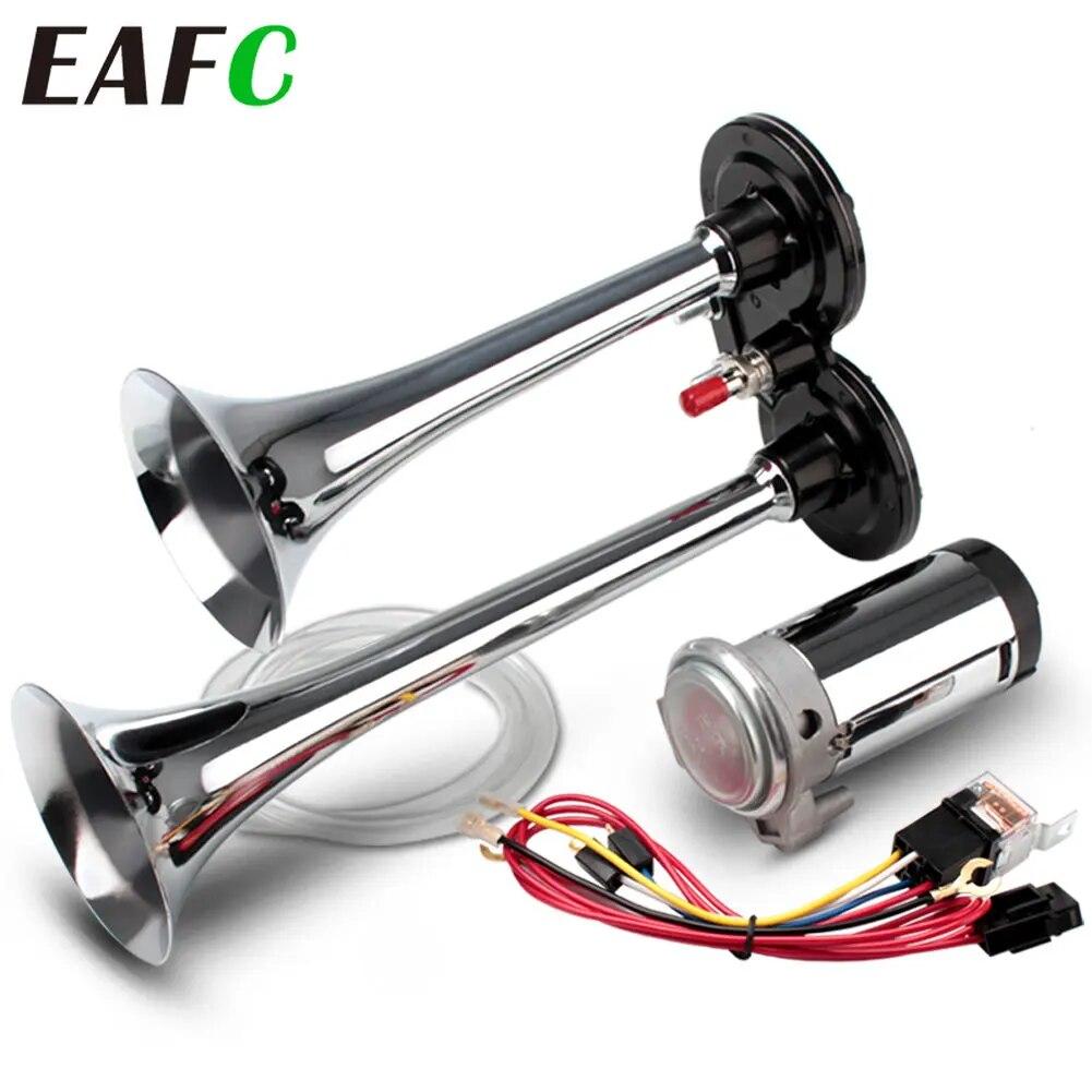 150DB Bilhorn Super Høyt 12V/24V Dual Trompet Lufthorn Kompressor For Bil Lastebil Båt Tog Horn Hooter For Auto Sound Sign
