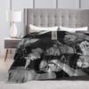 Warm Blankets Picnic Kpop Ateez Choi San Throw Blanket  Flannel Bedspread For Living Room Novelty Sofa Bed Cover