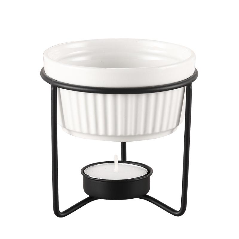 Ceramic Chocolate & Butter Melting Stove with Iron Rack Tableware