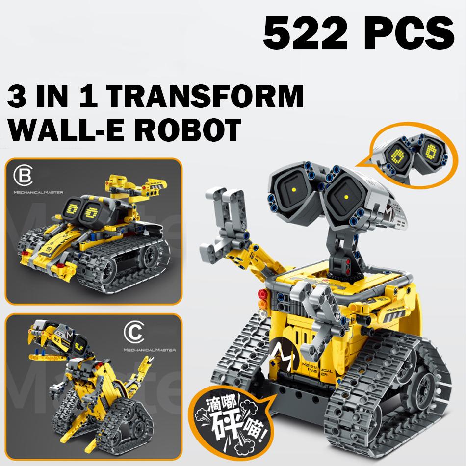 3-in-1 Tehniskais Transformējamais Wall-E Robots Montāžas