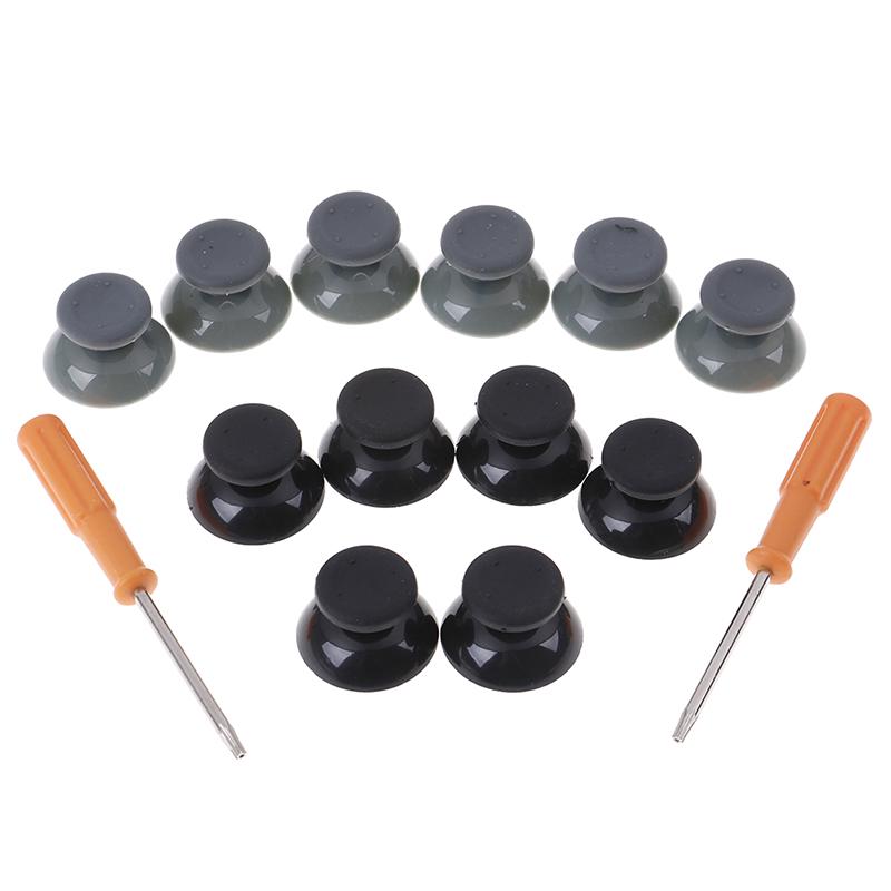 7pcs/set 3d Analog Stick For Xbox 360 Controller Thumbsticks Caps For X Box 360 Gamepad Repair Parts With Tool Black Gray