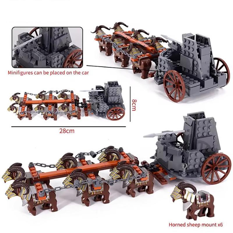 Medieval Dwarf Wild Boar Chariot Army Figures Set Mini Lord Building Blocks Bricks Toy