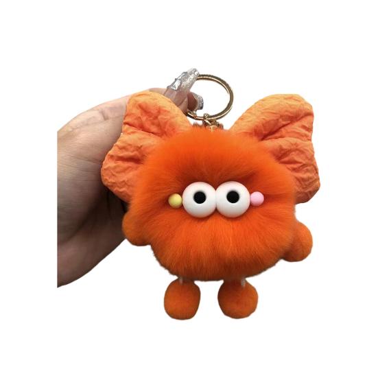 Keychain Plush Fur Bow Soft Imitation Fur Car Keychain Bags Backpacks Handbags Decorative Accessory