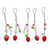 Sweet Strawberry Heart Star Charm Pendant Chain Phone Strap Pocket Keychain Strap Hangings Decoration for Key Bag Purse