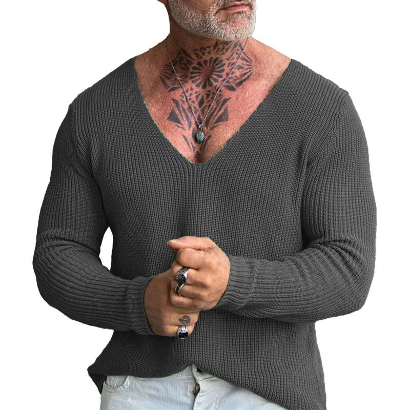 Men’s V-Neck Pullover Knit Sweater