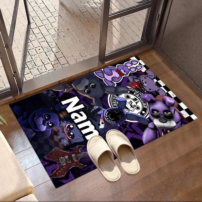 Custom Name Personalized Five Nights at Freddy's Print Carpet, Versatile Home Decor Rug, for Playroom, Apartment, Balcony, Entryway, Hallway Gift