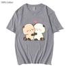 Cartoon Raccoon Printing T-Shirts Short Sleeve Casual Cotton Summer Tshirt Comfortable Women Men Clothing Cute Graphic Tees