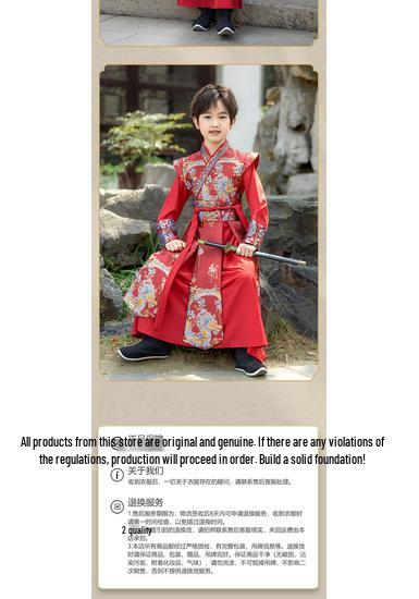 Boys' Hanfu Spring/Autumn 2026 Wuxia Keqi Performance Tang Suit for Children's Kindergarten Show