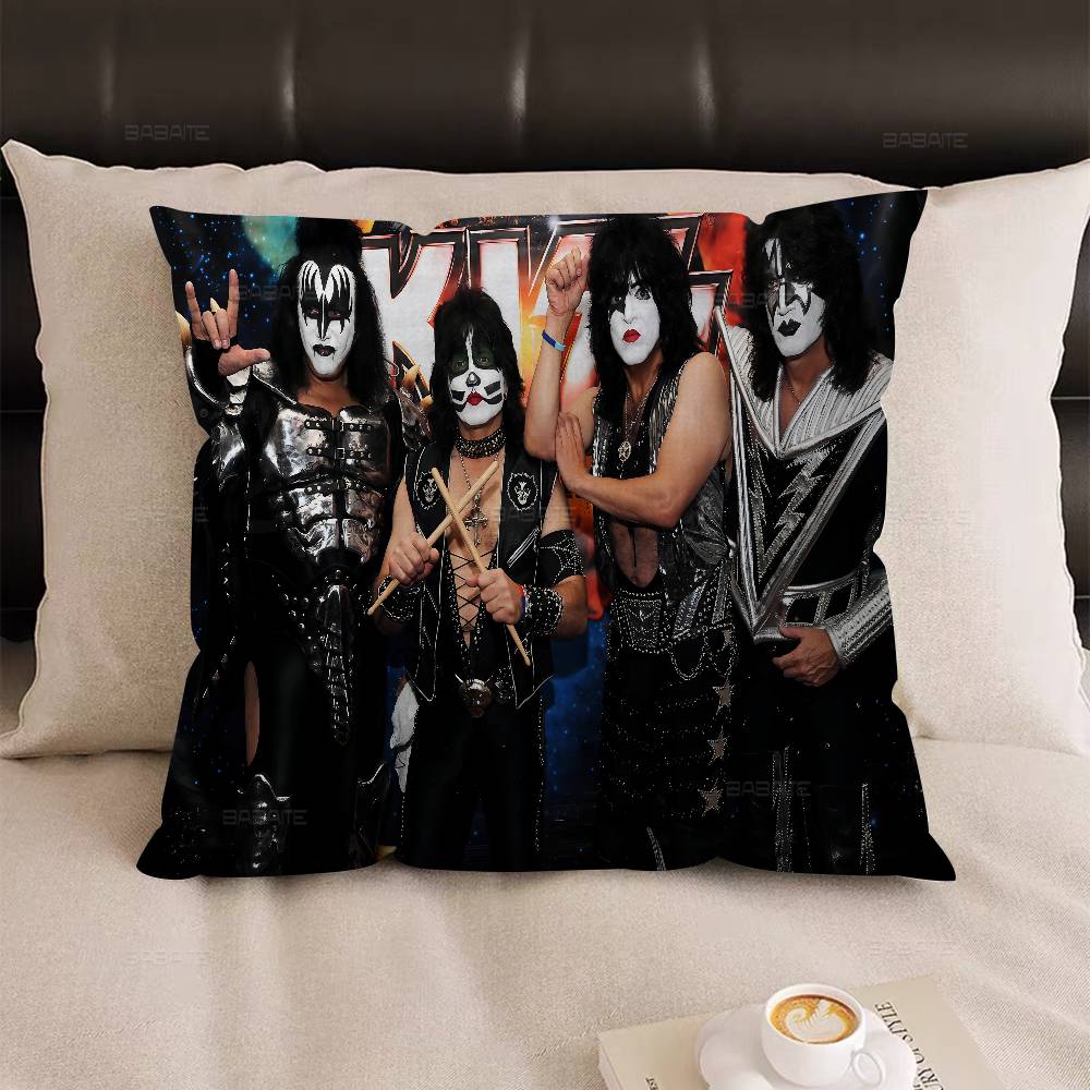 

K_Подушка с дизайном обложки группы Kiss Наволочка Декор Праздничный декор 12x12Inch