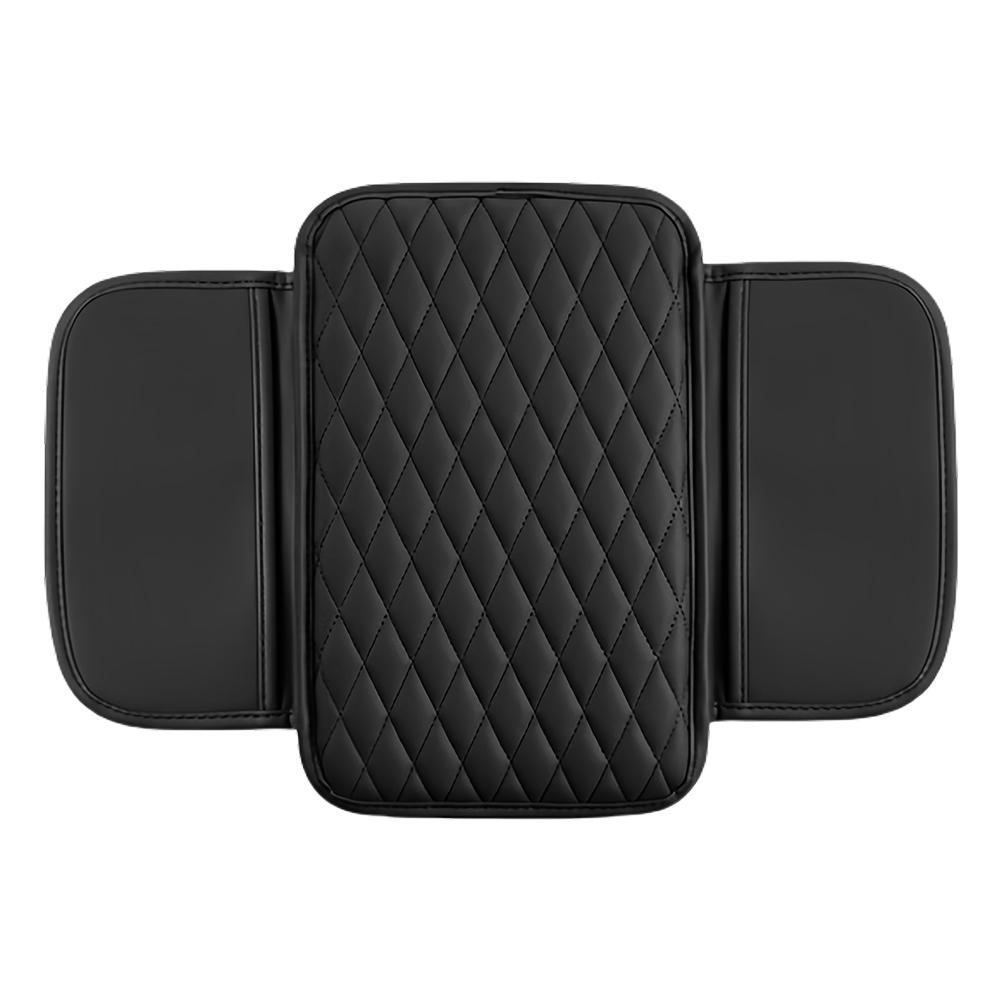 Armrest Cushion with Pocket Leather Arm Rest Mat Foam Height Pad Storage Bag Center Console Protector Cover with Side Pocket