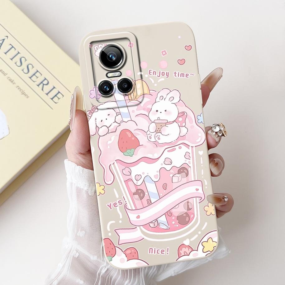 For Realme GT Neo 3 Case Lovely Panda Rabbit Dog Duck Soft Liquid Silicone Shockproof Bumper For Realme GT Neo3 150W Phone Cases