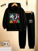 New autumn/winter 2-piece tracksuit set: hooded sweatshirt + long pants, featuring a Halloween-themed SIX SEVEN 67 print.