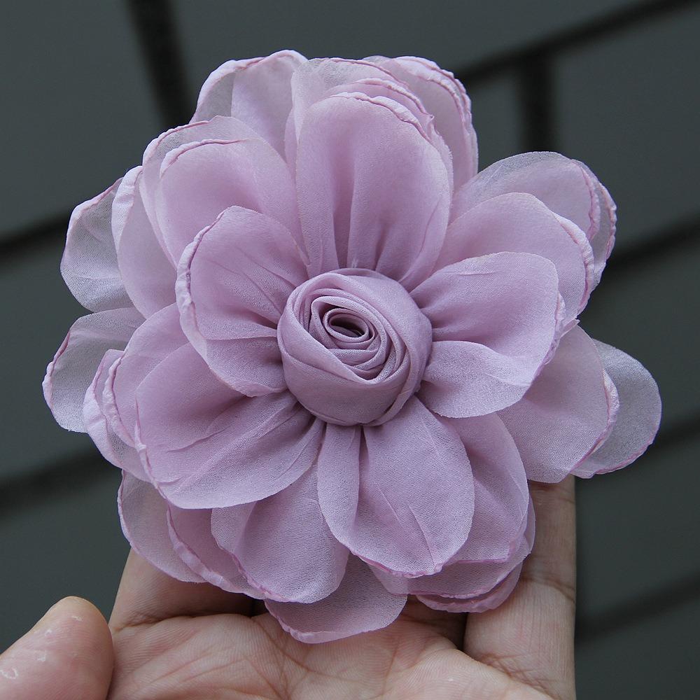 5 Stück DIY Seidenrosen Blütenkopf 3D Gebranntes Stoff Haarschmuck Für Brosche Anzug Jacke Reversnadel