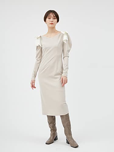 FRAY ID. Damen Taftband Enges Kleid FWFO224508 BEG 0