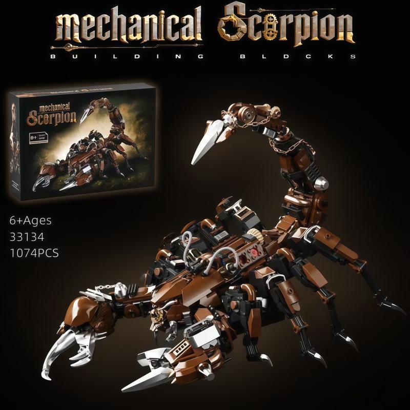 Mechanical Scorpion Building Blocks Set, 1074 PCS Articulated Creature Model Kit, Movable Joints Collectible Toy for Kids & Adul