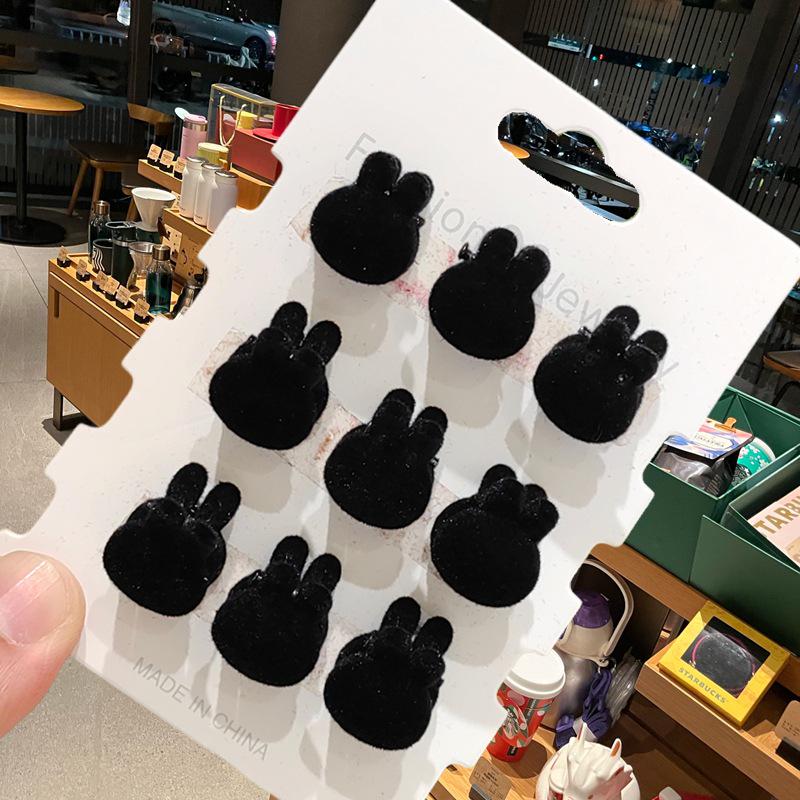 2024 Neue Herbst/Winter Beflockte Schleife Krallenklemme, Damen Haarspange für Pony