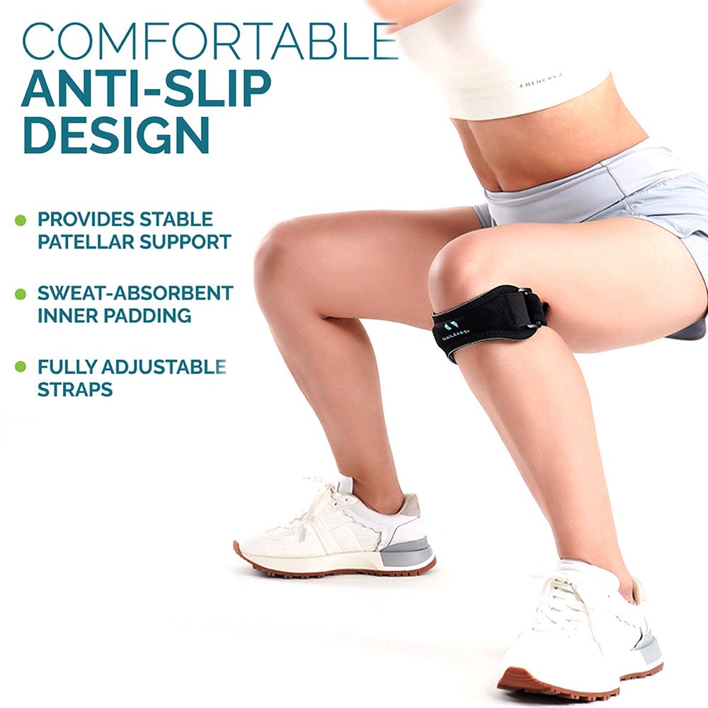 1 Stück Patella Kniebandage Verstellbarer Patellasehnen-Stützgurt, KnieStabilisator für Laufen, Wandern, Basketball, Sport Damen Herren