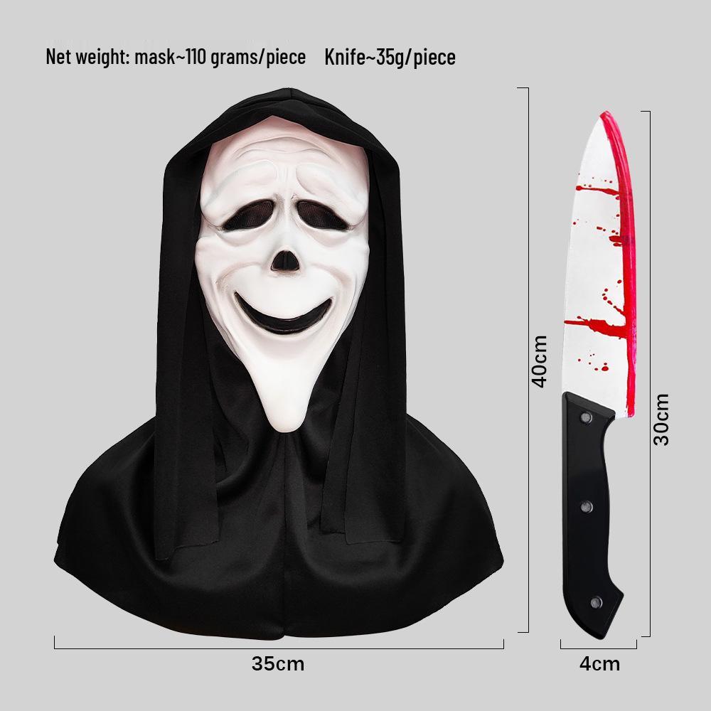 Маскарадная маска «Лицо призрака» для Хэллоуина, реквизит для вечеринки ужасов